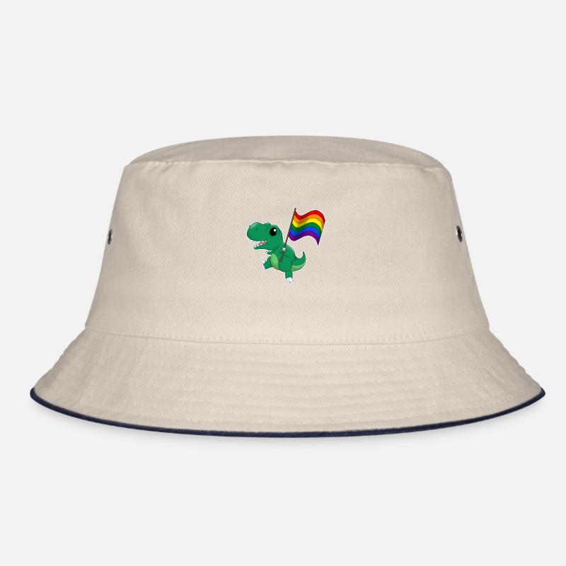 Regenbogen Dinosaurier T-Rex Pride Bucket Hat
