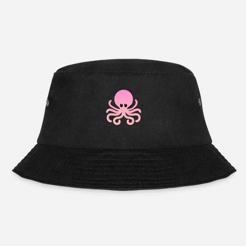 Sunrise Rose Orange Ombre Octopus - Bob - noir