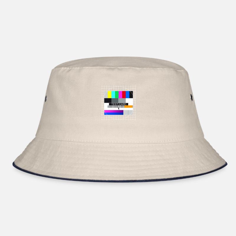 Test Image Television Screen End of Broadcast Display Bucket Hat