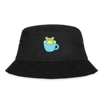 Frosch in der Tasse - Bucket Hat - Schwarz - Vorne - Lela (165cm)