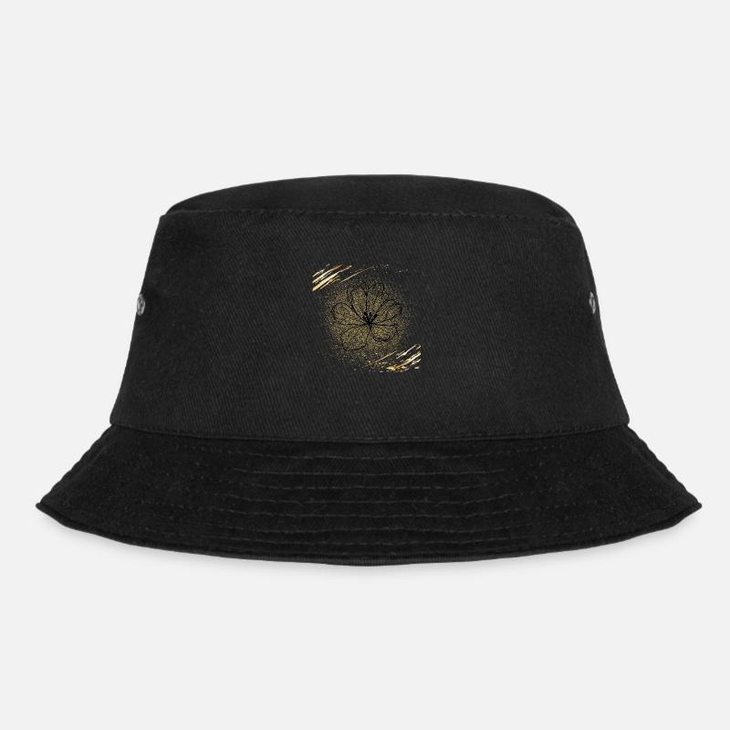 Flower in golden sparkles - Bucket Hat - black