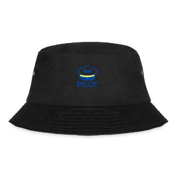 Pilot Co-Pilot Flug Paar Partnerlook Geschenkidee - Bucket Hat - Schwarz - Vorne - Lela (165cm)