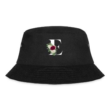 letter E flowered - Bucket Hat - black - Front - Lela (165cm)