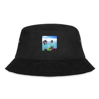 Dolphin Seal Szene Poster - Bucket Hat - Schwarz - Vorne - Lela (165cm)