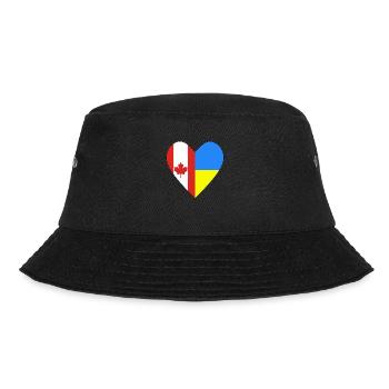 Canada Ukraine Heart - Bucket Hat - black - Front - Lela (165cm)