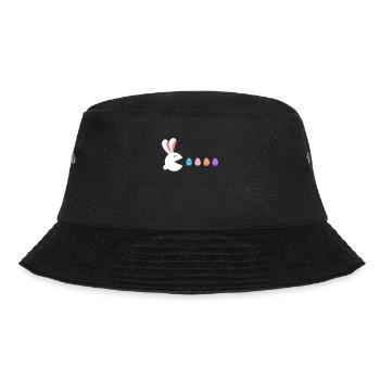 Happy Easter Rabbit Gamer Eating Easter Eggs - Bucket Hat - black - Front - Lela (165cm)
