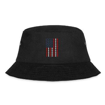 BBQ amerikanische Flagge Schweinefleisch und Gabeln lustiges Barbecue - Bucket Hat - Schwarz - Vorne - Lela (165cm)