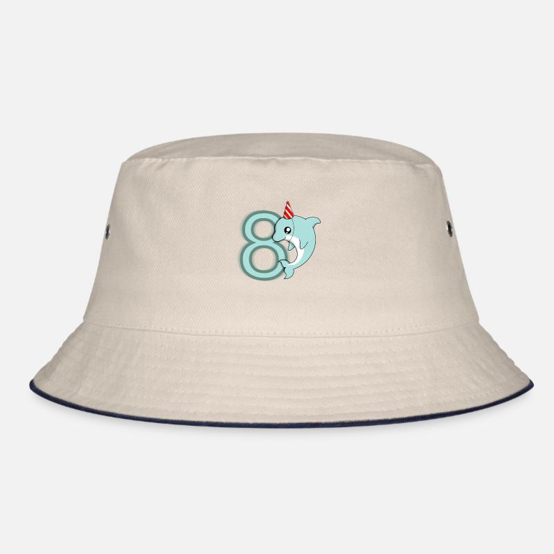 8 years birthday dolphin Bucket Hat