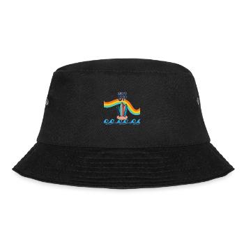 rainbow surfboard - Bucket Hat - black - Front - Lela (165cm)