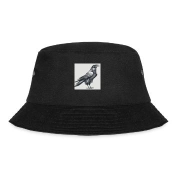 Gemalter Rabe - Bucket Hat - Schwarz - Vorne - Lela (165cm)
