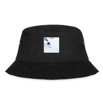 Skifahrer in tiefem Pulverschnee - Bucket Hat - Schwarz - Vorne - Lela (165cm)