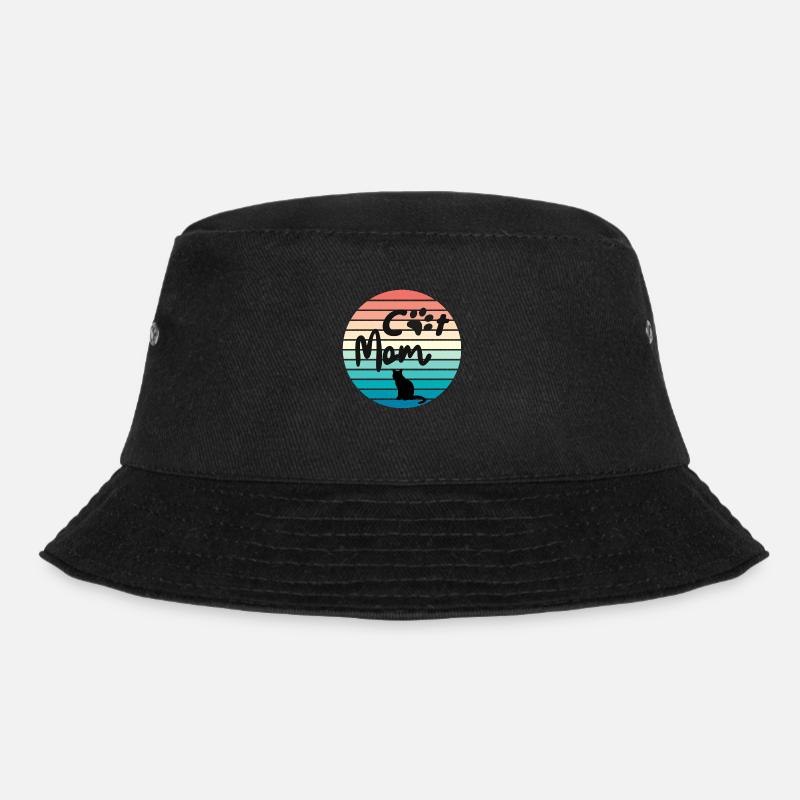 Cat Mom Retro - Bucket Hat - Schwarz