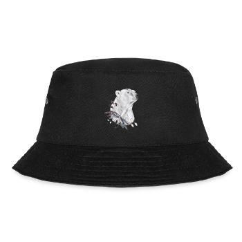 Eisbärenporträt verziert mit Weihnachtspflanze - Bucket Hat - Schwarz - Vorne - Lela (165cm)