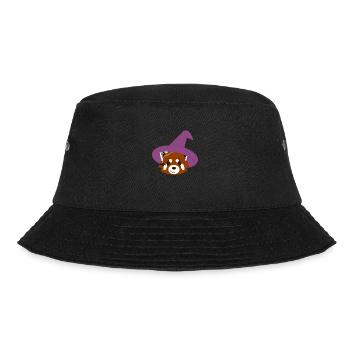 Roter Panda verkleidet als Hexe für Halloween - Bucket Hat - Schwarz - Vorne - Lela (165cm)