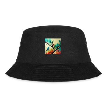 Birds Sitting on tree - Bucket Hat - black - Front - Lela (165cm)