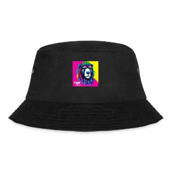 The yellow pink Bär - Tier Porträt Pop Art Style - Bucket Hat - Schwarz - Vorne - Lela (165cm)