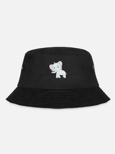 Elefant niedlich - Bucket Hat - Schwarz