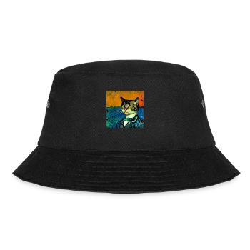 Katze gemalt von Van Gogh - Bucket Hat - Schwarz - Vorne - Lela (165cm)