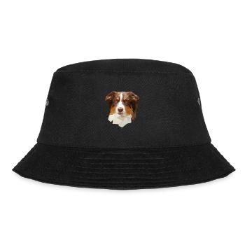 Australian Shepherd, Red Tri Polygon Stil - Bucket Hat - Schwarz - Vorne - Lela (165cm)