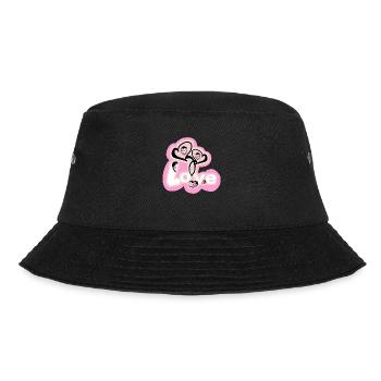 Liebe - Erdbeeren - Bucket Hat - Schwarz - Vorne - Lela (165cm)