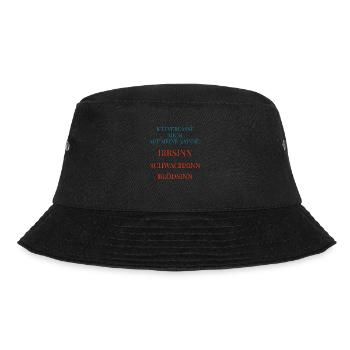 Coole Sprüche Kollektion 3 SINNE - Bucket Hat - Schwarz - Vorne - Lela (165cm)