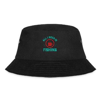 ALL I NEED IS COFFEE AND FISHING - Bucket Hat - black - Front - Lela (165cm)