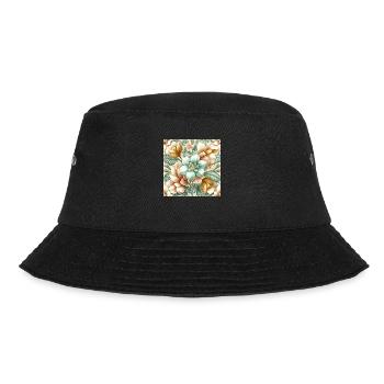 Vintage Floral Design - Bucket Hat - Schwarz - Vorne - Lela (165cm)