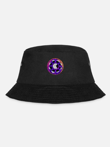 Mondmandala 5 lila orange pink - Bucket Hat - Schwarz