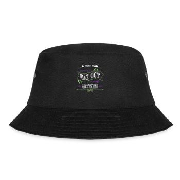 Rainbow Cat Statement House Cat Pet Avocados - Bucket Hat - black - Front - Lela (165cm)
