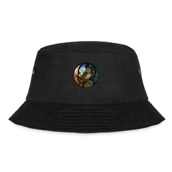 Owl stained glass - Bucket Hat - black - Front - Lela (165cm)
