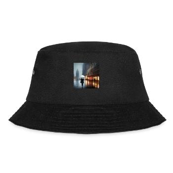 Woman in downtown in rainy weather - Bucket Hat - black - Front - Lela (165cm)