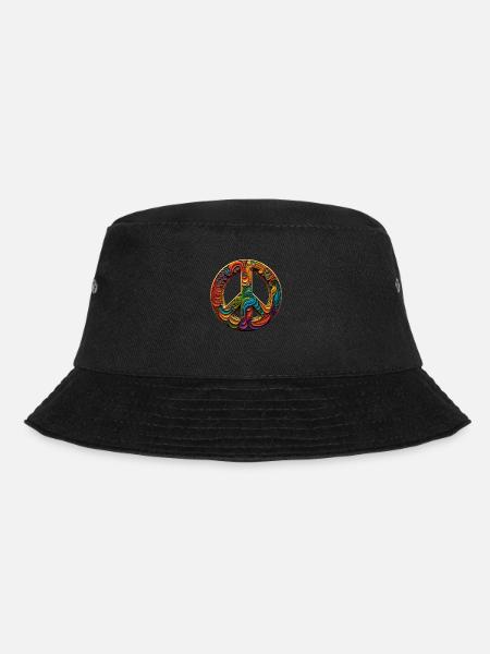 Peace Symbol - Bucket Hat - black