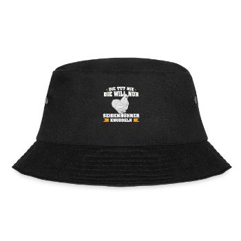 Die tut nix Seidenhühner Seidenhuhn Züchter - Bucket Hat - Schwarz - Vorne - Lela (165cm)