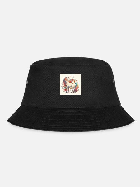 Unicorn cartoon - Bucket Hat - black