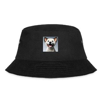 weisser Hund anime style - Bucket Hat - Schwarz - Vorne - Lela (165cm)