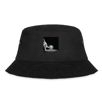 cat playing with earth in space - Bucket Hat - Schwarz - Vorne - Lela (165cm)