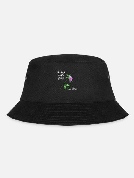 Find me in the grass... red clover - Bucket Hat - black