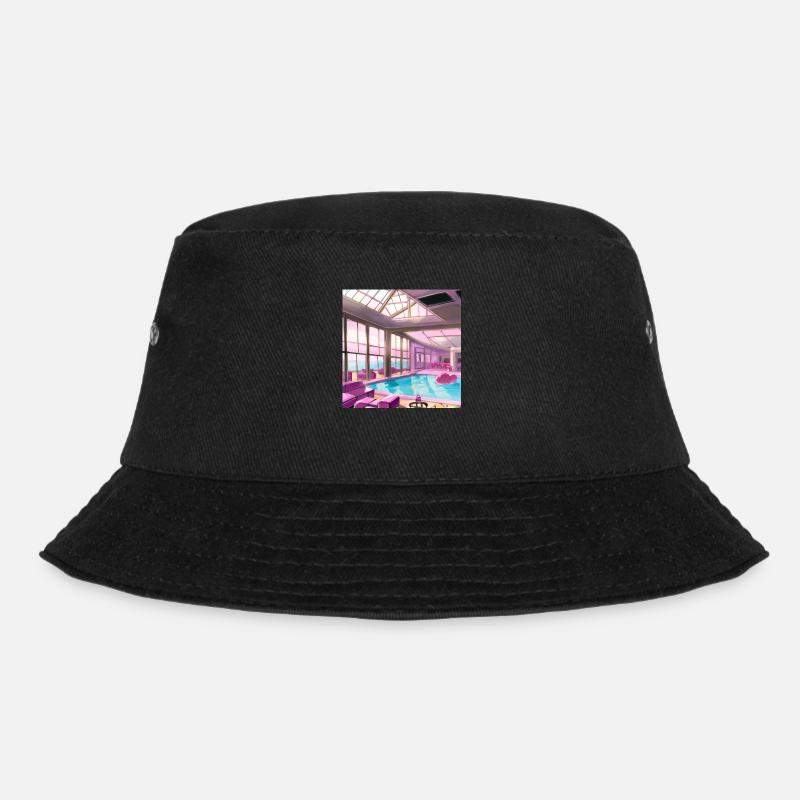 Lounge mit Pool - Bucket Hat - Schwarz
