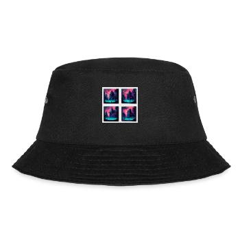 strange new world city im cyber punk style in neon - Bucket Hat - Schwarz - Vorne - Lela (165cm)