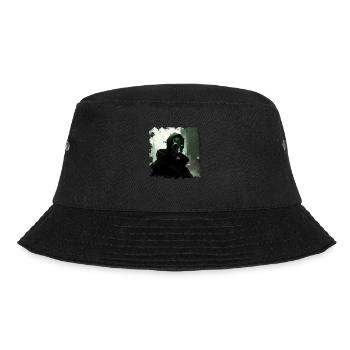Stadt der Zukunft mit düsterem Wächter und Erlöser - Bucket Hat - Schwarz - Vorne - Lela (165cm)