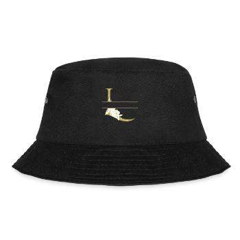 Personalized floral golden L letter - Bucket Hat - black - Front - Lela (165cm)