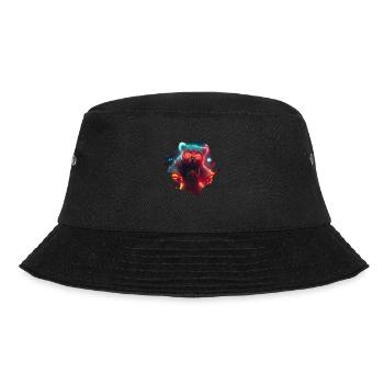 Grizzly Mecha Cool im Cyborg Steampunk Stil - Bucket Hat - Schwarz - Vorne - Lela (165cm)