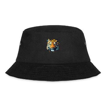 Geometric Tiger Prism Portrait - Bucket Hat - black - Front - Lela (165cm)