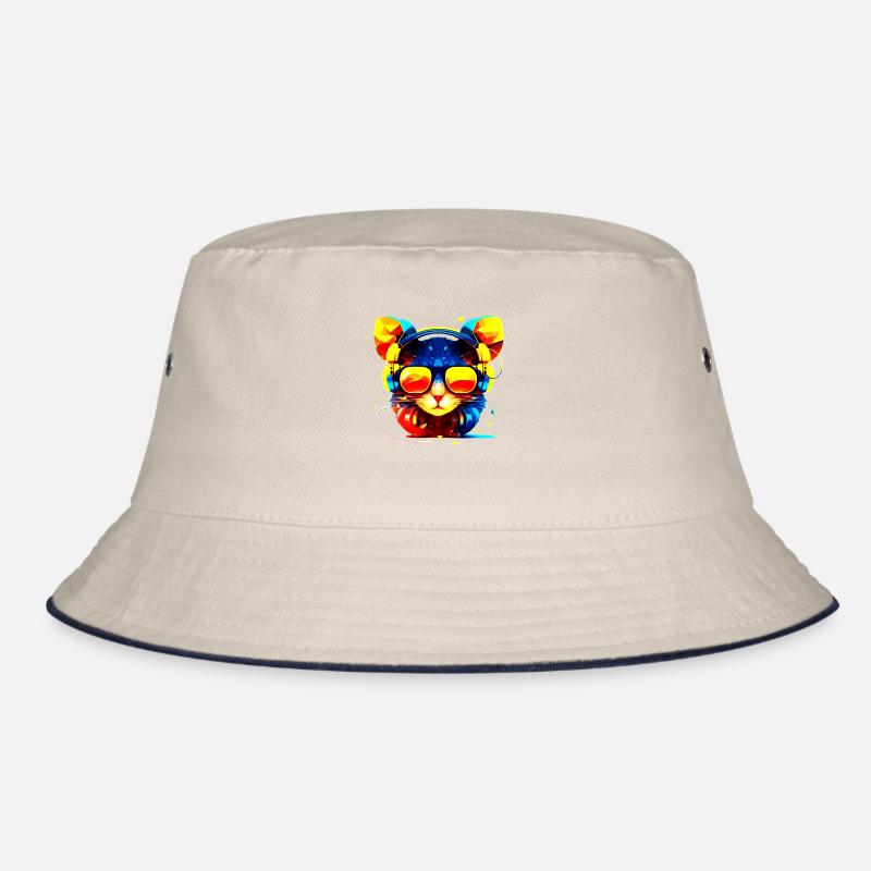 A techno and rave mouse with sunglasses Bucket Hat