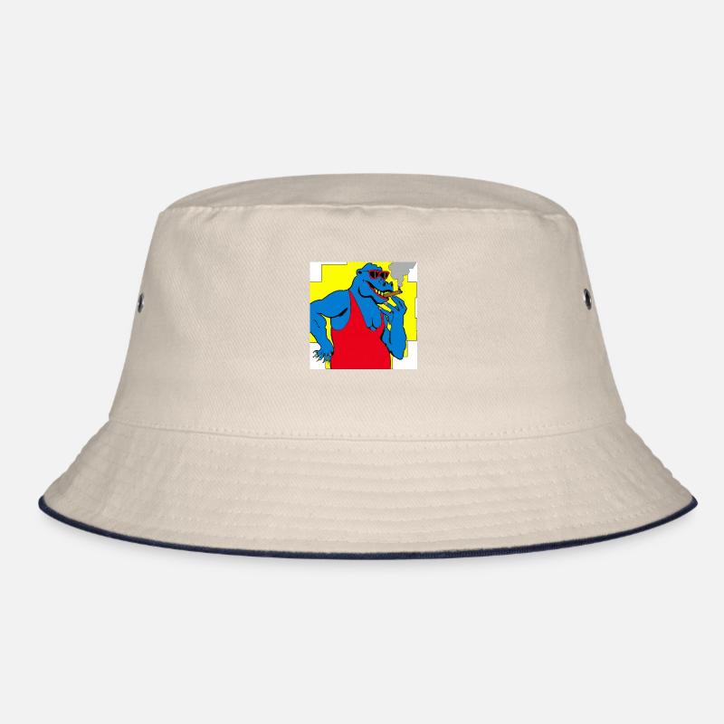 Cool Dino smoking a cigar V2 gift Bucket Hat