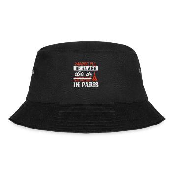 VIELLEICHT WERDE ICH 48 JAHRE ALT UND STERBE IN DER GOSSE IN PARIS - Bucket Hat - Schwarz - Vorne - Lela (165cm)