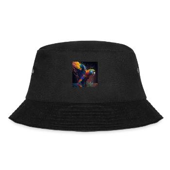 Farbiger Papagei, einzigartiges Design - Bucket Hat - Schwarz - Vorne - Lela (165cm)