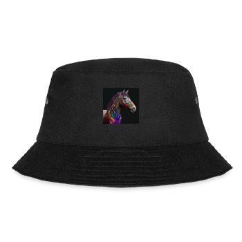 Farbiges Pferd, einzigartiges Design - Bucket Hat - Schwarz - Vorne - Lela (165cm)