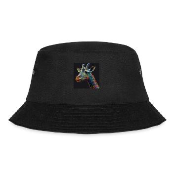 Farbige Giraffe, einzigartiges Design - Bucket Hat - Schwarz - Vorne - Lela (165cm)