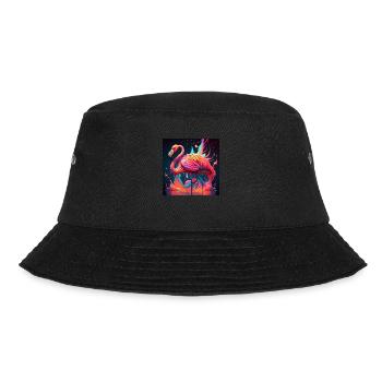 Farbiger Flamingo, einzigartiges Design - Bucket Hat - Schwarz - Vorne - Lela (165cm)